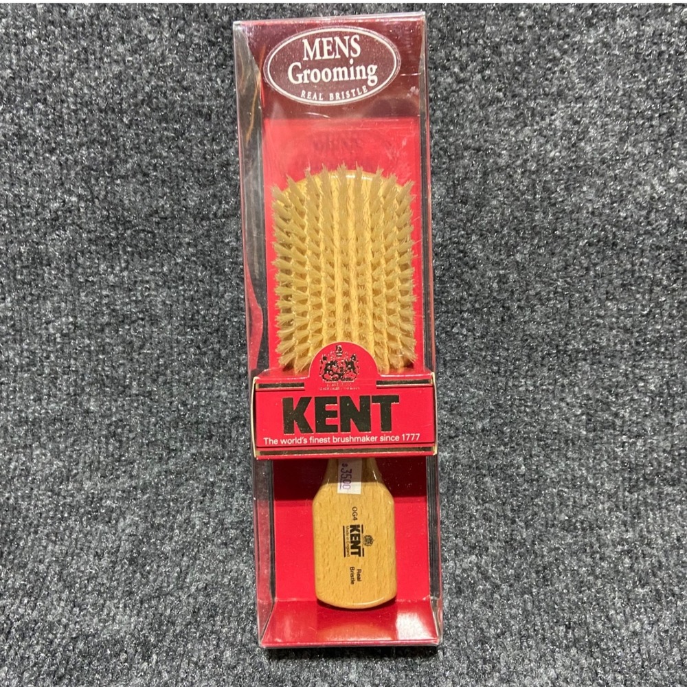 Kent OG4 VTG Mens Grooming Real Bristle Beechwood Hair Brush Made in England